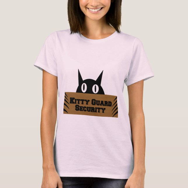 T-shirt Kitty Guard Sécurité Mème amusant (Devant)