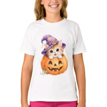 Kitty Halloween dans une citrouille Jack O Lantern