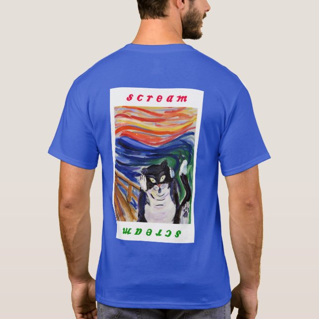 T-shirt Kitty hurle avec crier maillot de texte (Dos)