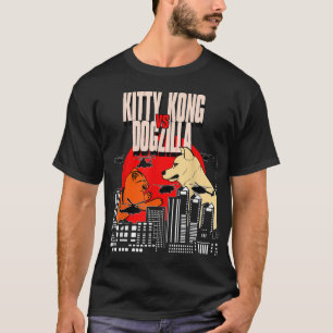 T-shirt Kitty Kong contre Dogzilla Funny Tokyo Japon Cat D