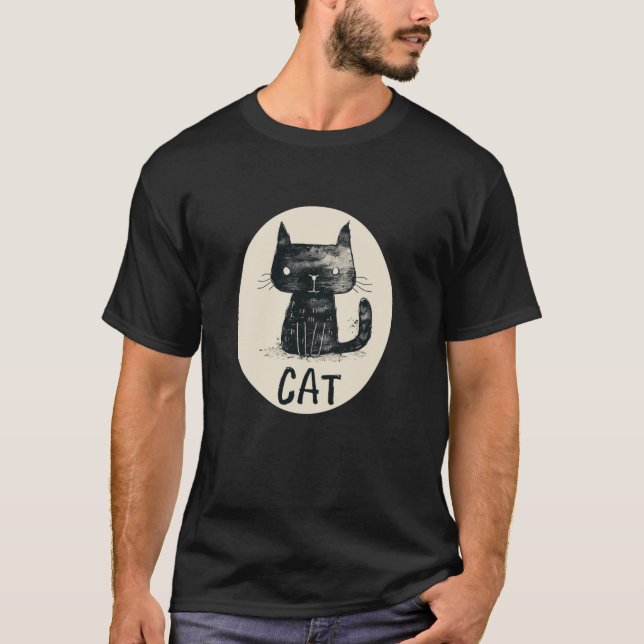 T-shirt Kitty noir pour chats et animaux de compagnie (Devant)