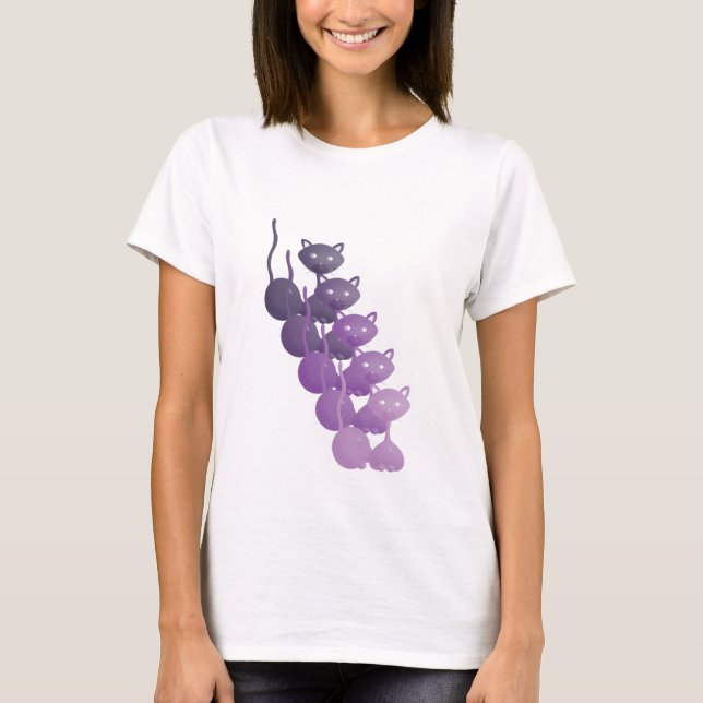 T-shirt Kitty pourpre relaxant (Devant)