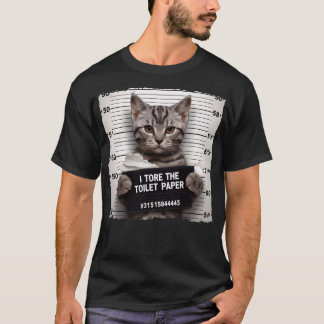 T-shirt Kitty Prison Photo Bad Chat Mugshot Maman Papa Kit