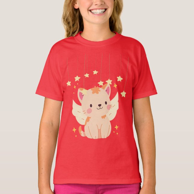 T-shirt "Kitty rose - Tee de chat adorable" (Devant)