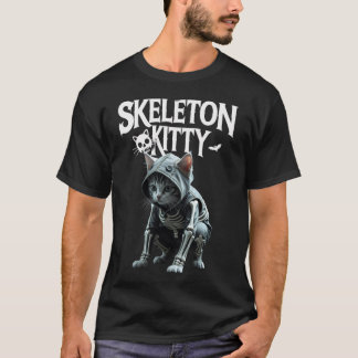 T-shirt Kitty Skeleton : Amoureux des chats Éffray