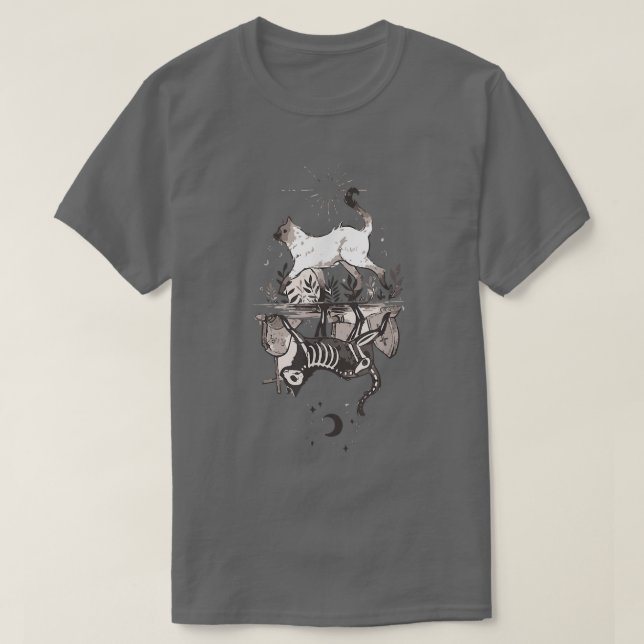 T-shirt Kitty Skeleton Halloween  (Design devant)