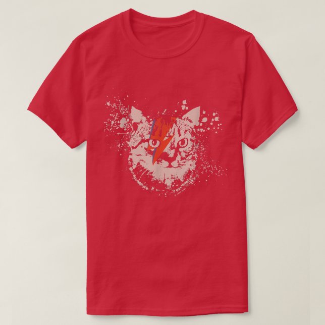 T-shirt Kitty Stardust Bowie Cat designer T Jared Swart Ar (Design devant)