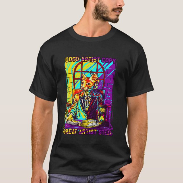 T-shirt Kitty Thug Gansta Chat Drôle de chat Gangsters (Devant)
