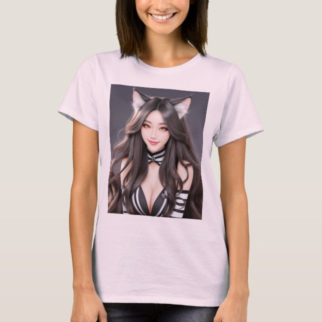 T-SHIRT KITTY WAIFU 04 (Devant)