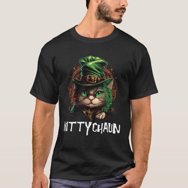 T-shirt Kittychaun Joli Chat St Patrick Pour Femmes (Devant)