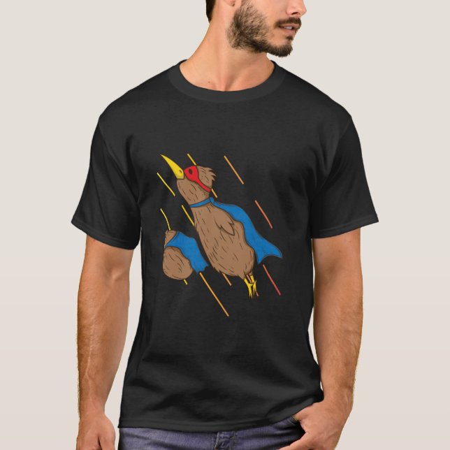 T-shirt Kiwi Bird and Kiwi Fruit Fly Like Superheroes (Devant)