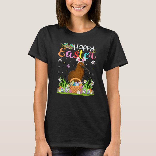 T-shirt Kiwi Bird Bunny Oeuf Chasse Drôle Kiwi Bird Happy (Devant)