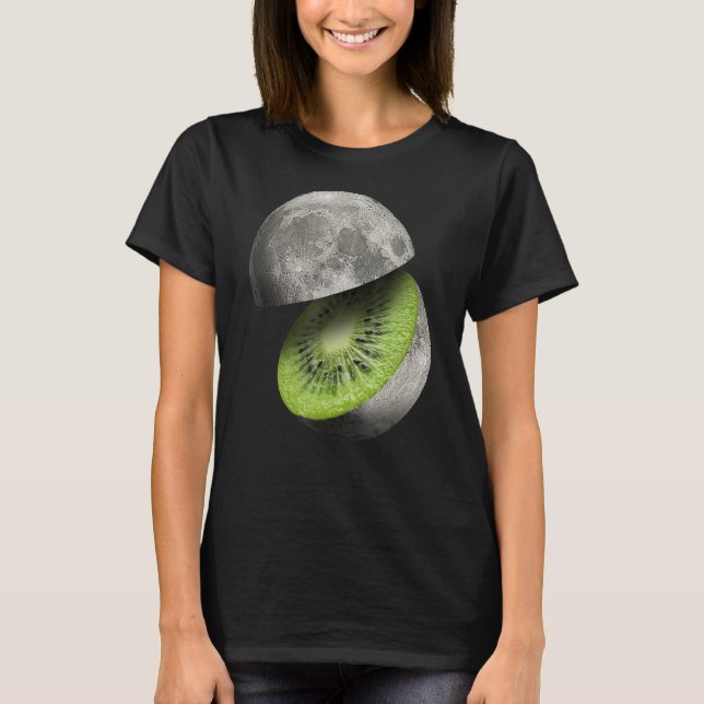 T-shirt Kiwi Fruit Moon Planet Couper Astronomie Space Sci (Devant)