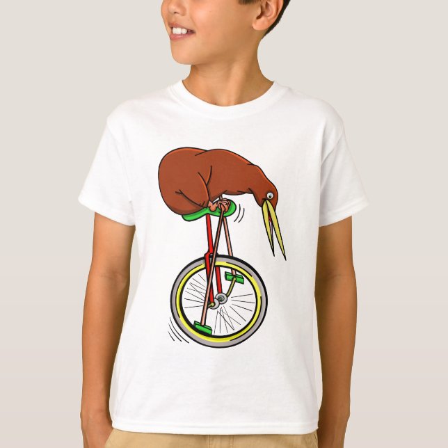 T-shirt Kiwi Monter Une Monocycle (Devant)
