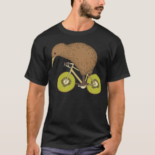 T-shirt Kiwi Riding Bike With Kiwi Wheels bicycle 