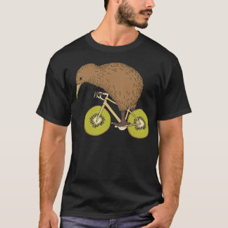 T-shirt Kiwi Riding Bike With Kiwi Wheels bicycle