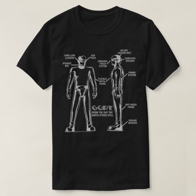 T-shirt Klaatu Barada Nikto Robot SiFi Gort juste  (Design devant)