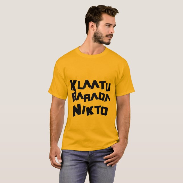 T-shirt klaatu barada nikto sci fi Fête des pères cadeau (Devant entier)