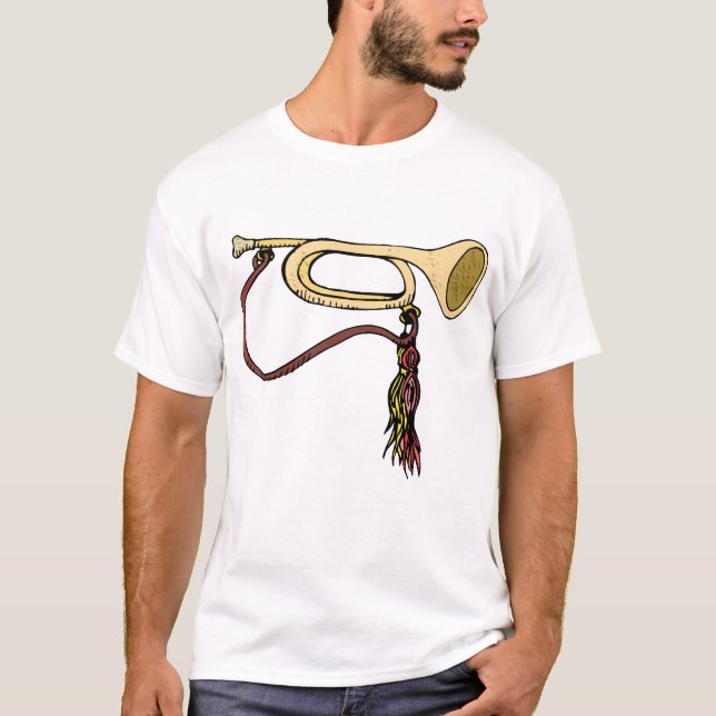 T-shirt Klaxon de bugle avec la conception graphique de (Devant)