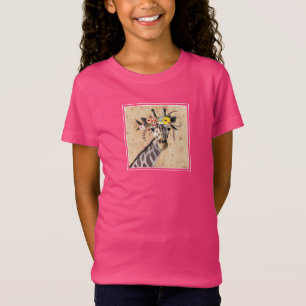 T-Shirt Klimt Giraffe   Couronne De Fleurs