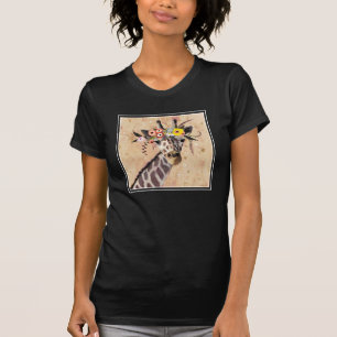 T-shirt Klimt Giraffe   Couronne De Fleurs