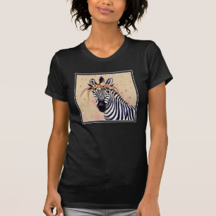 T-shirt Klimt Zebra   Orné De Fleurs