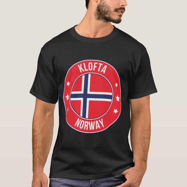 T-shirt Klofta, ville de Norvège (Devant)