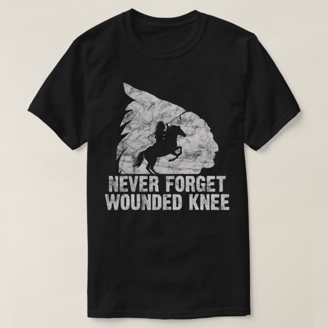 T-shirt Knee blessé Amérindien Lakota Tribu Chef vi (Design devant)