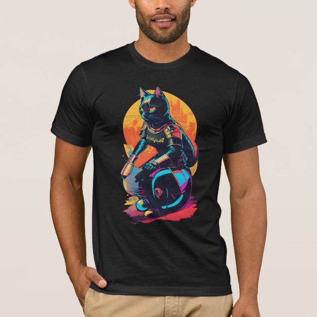 T-shirt Kneeling Cat Woman Knight (Devant)
