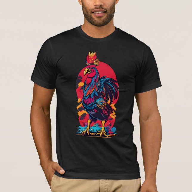 T-shirt Kneeling Rooster King Knight (Devant)