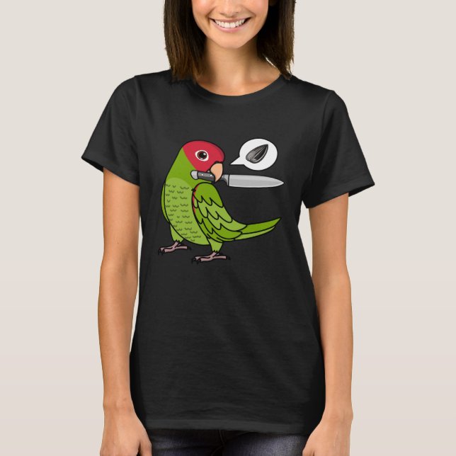 T-shirt Knife Parrot veut des graines I Cherry head Conure (Devant)