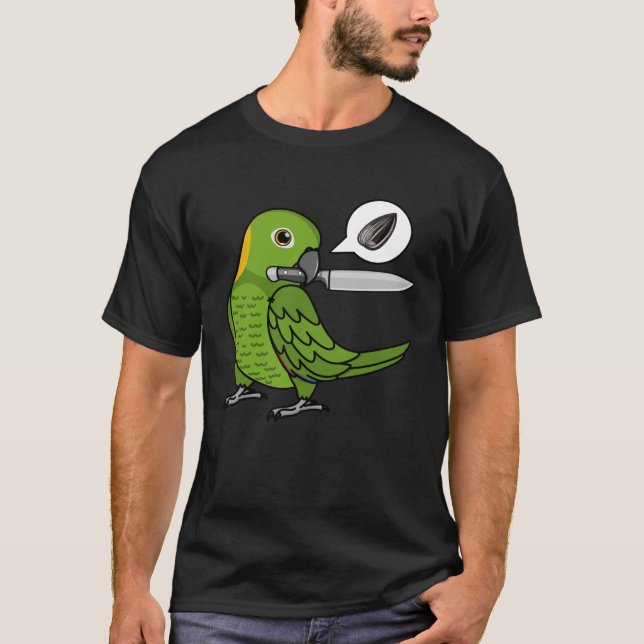 T-shirt Knife Parrot veut des graines I Jaune naphe Amazon (Devant)