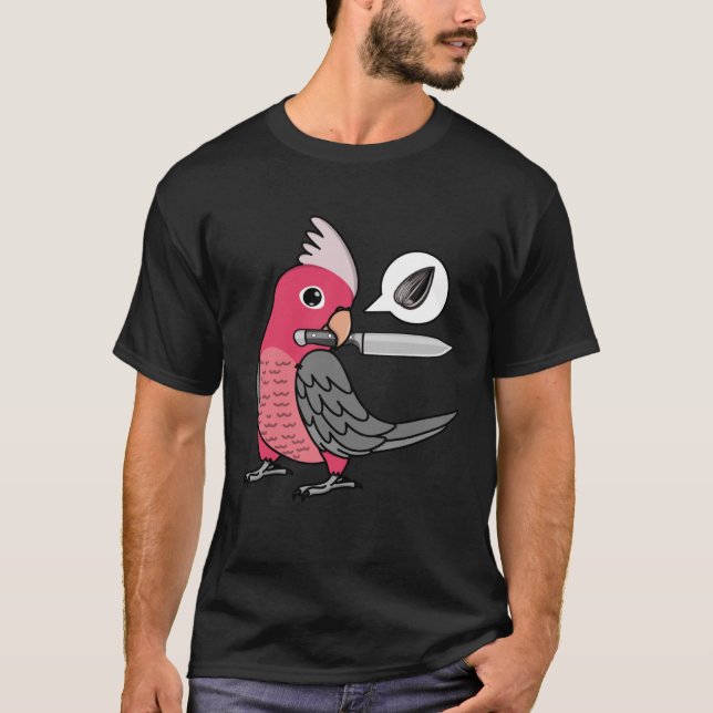 T-shirt Knife Parrot veut des graines I Rose a péché Galah (Devant)