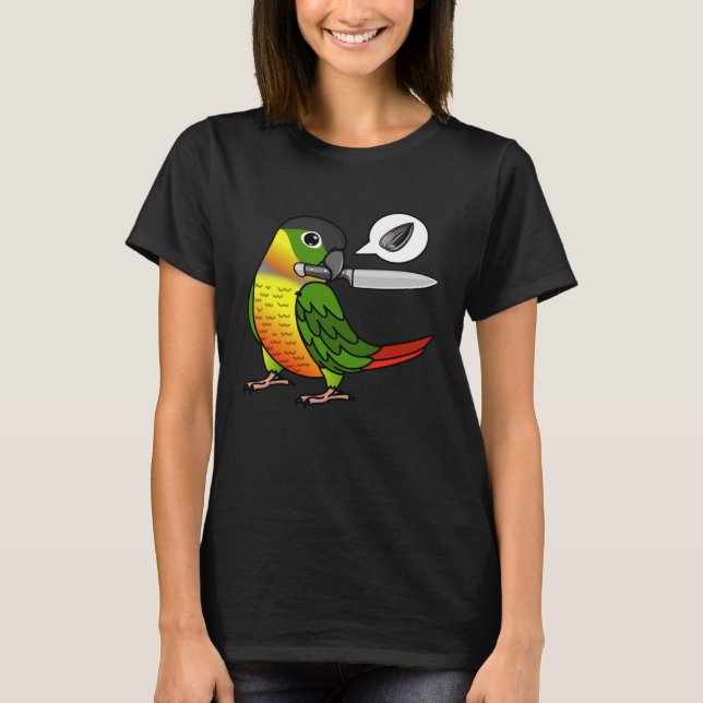 T-shirt Knife Parrot Wants Seeds I Yellow sided Green Chee (Devant)