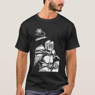 T-shirt Knight Flail Art moderne Noir tendance