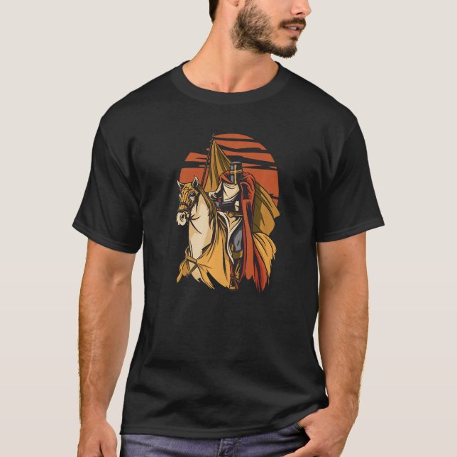T-shirt Knight On Horse Medieval Renaissance Fair Premium (Devant)