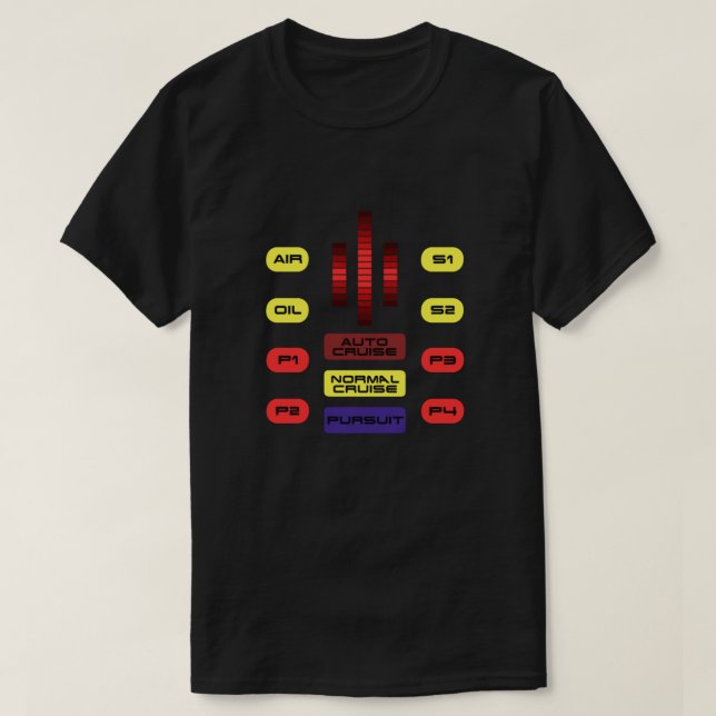 T-shirt Knight Rider KITT - Tableau de bord de la voiture  (Design devant)