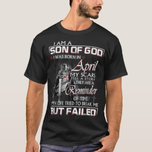 T-shirt Knight Templar Je suis un fils de Dieu April Chris