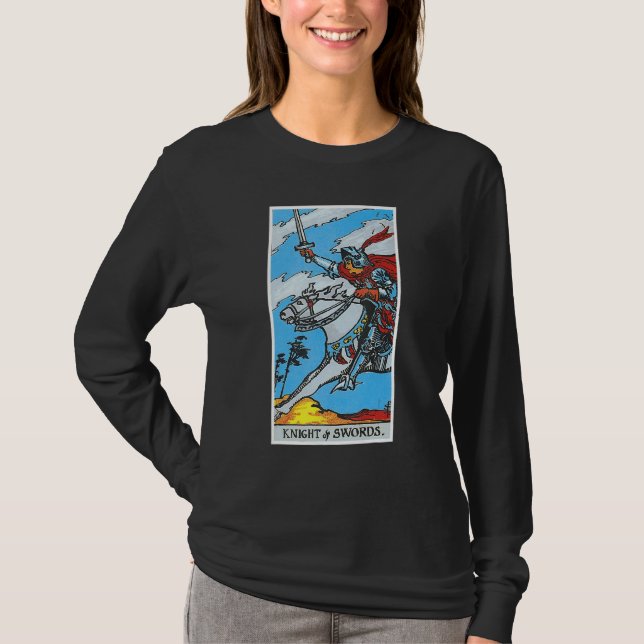 T-shirt Knight Templar Knight Of Swords Occult Tarot Card  (Devant)