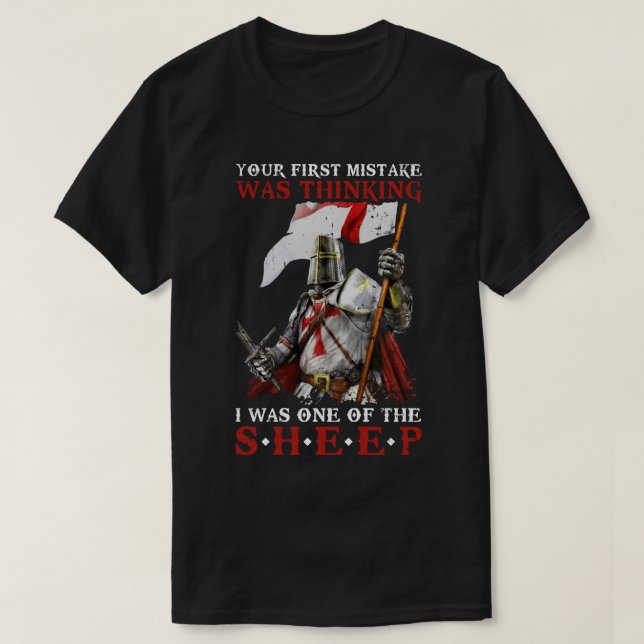 T-shirt Knight Templar Votre Première Erreur Était De Pens (Design devant)