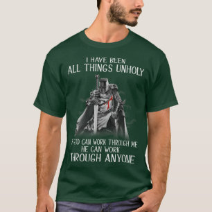 T-shirt Knight Templier Chrétien Guerrier De Dieu Peut Tra