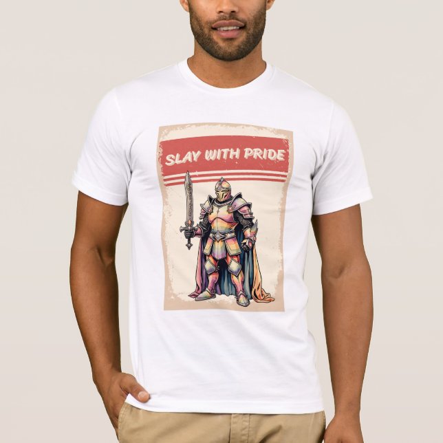 T-shirt Knight Vintage Rainbow LGBTQ (Devant)
