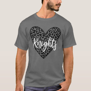 T-shirt Knights School Spirit Leopard Heart Sports Fan Gam