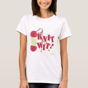 T-shirt Knit Avec Funny Knitter Hobby Design de dessin ani