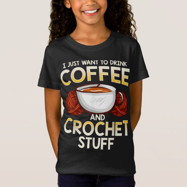 T-shirt Knitter Crochet Café Et Amant (Devant)