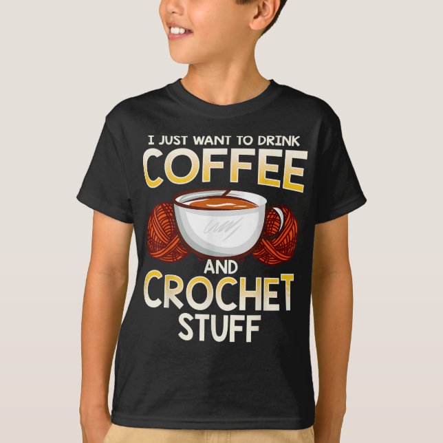 T-shirt Knitter Crochet Café Et Amant (Devant)