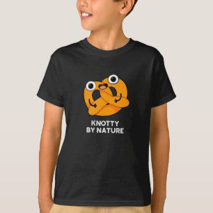 T-shirt Knoty By Nature Funny Pretzel Pun Dark BG