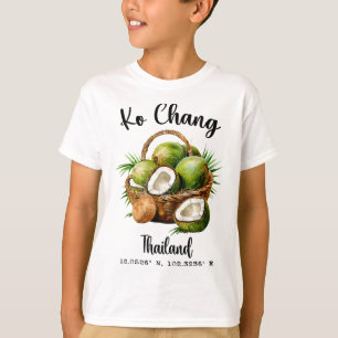 T-shirt Ko Chang Cocotier Thaïlande Île Tropicale Gps Vaca