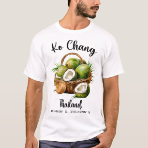 T-shirt Ko Chang Cocotier Thaïlande Île Tropicale Gps Vaca
