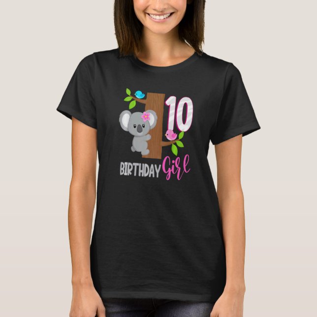 T-shirt Koala 10 ans Anniversaire Koala fille Koalafied 10 (Devant)